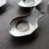Qing Dynasty Antique Tin Yin Yang Fish-shaped Tea Tray with Inscription, Qing Dynasty (1616-1911CE)