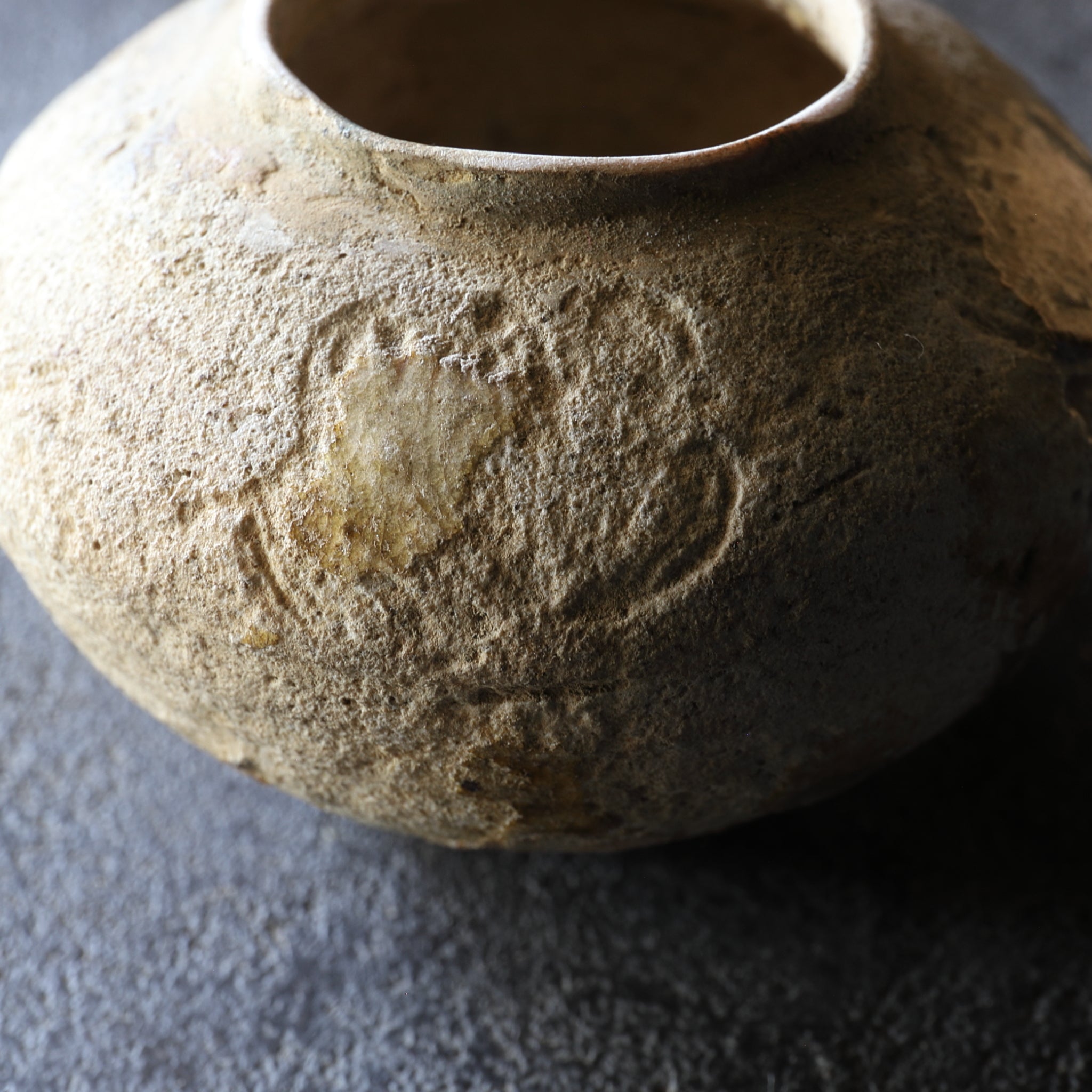 Antique Seto Ware Stamped Lotus Pattern Tea Caddy, Kamakura Period (1185-1333CE)