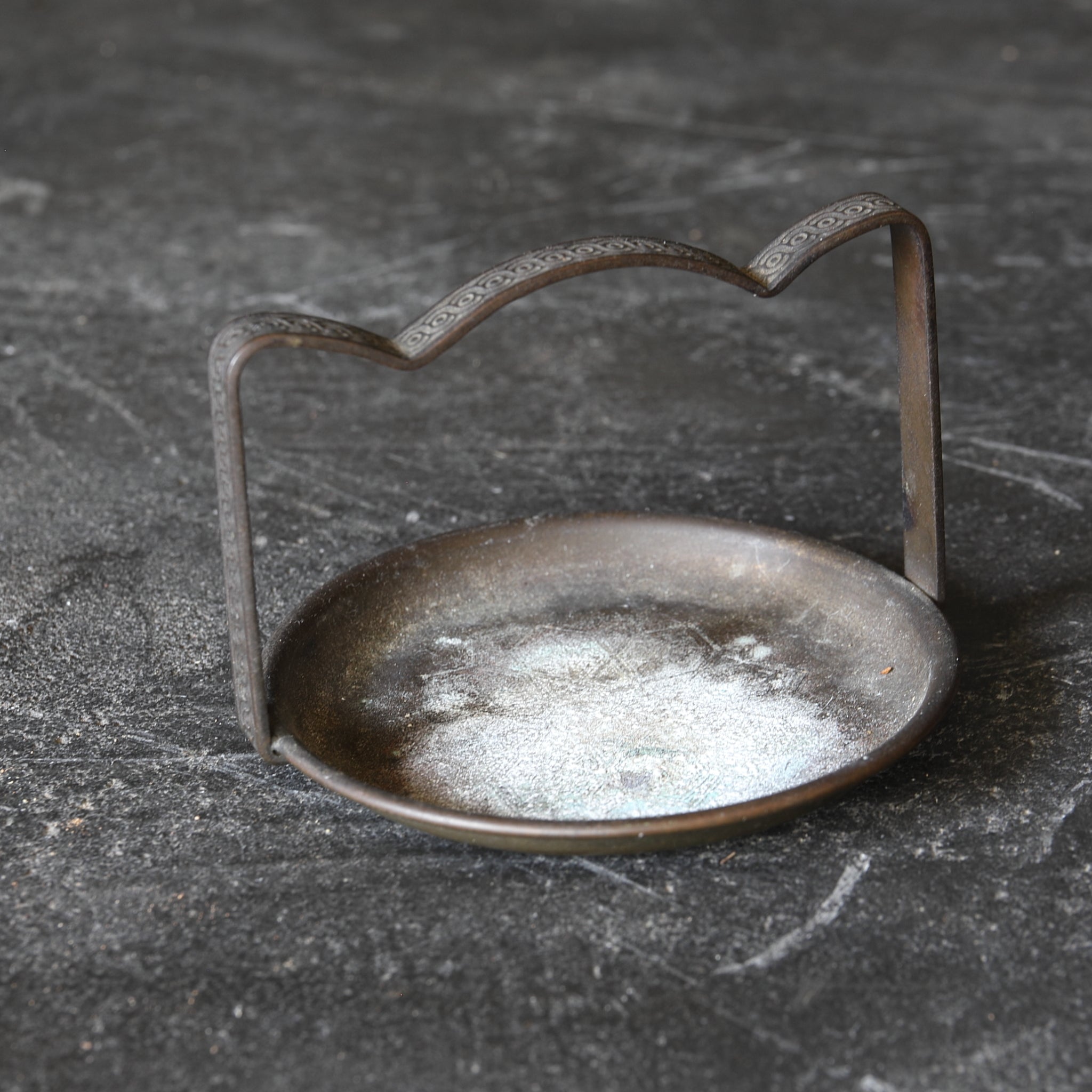 Antique Bronze Handled Tray with Hanging Drain Pan, 19th-20th century