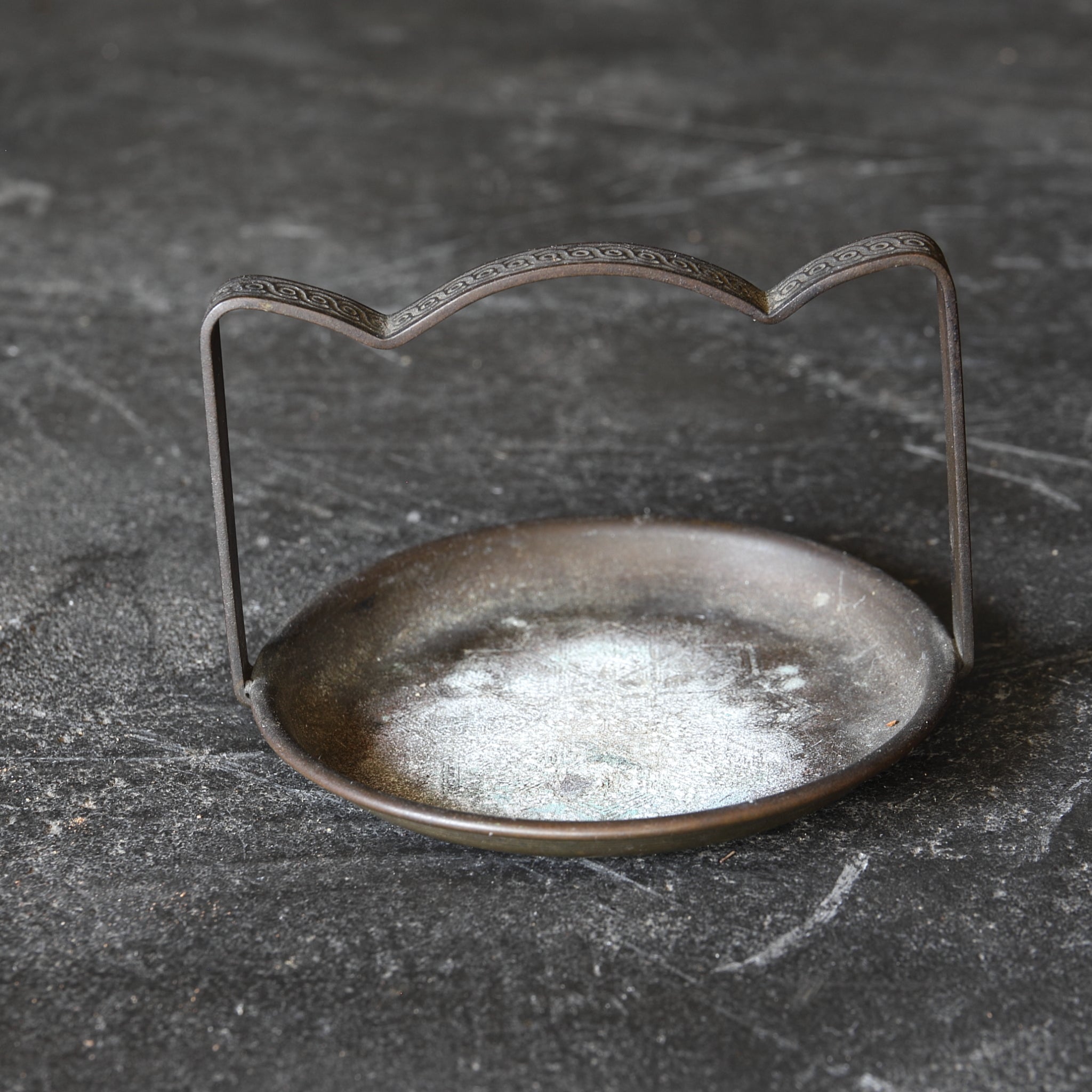 Antique Bronze Handled Tray with Hanging Drain Pan, 19th-20th century