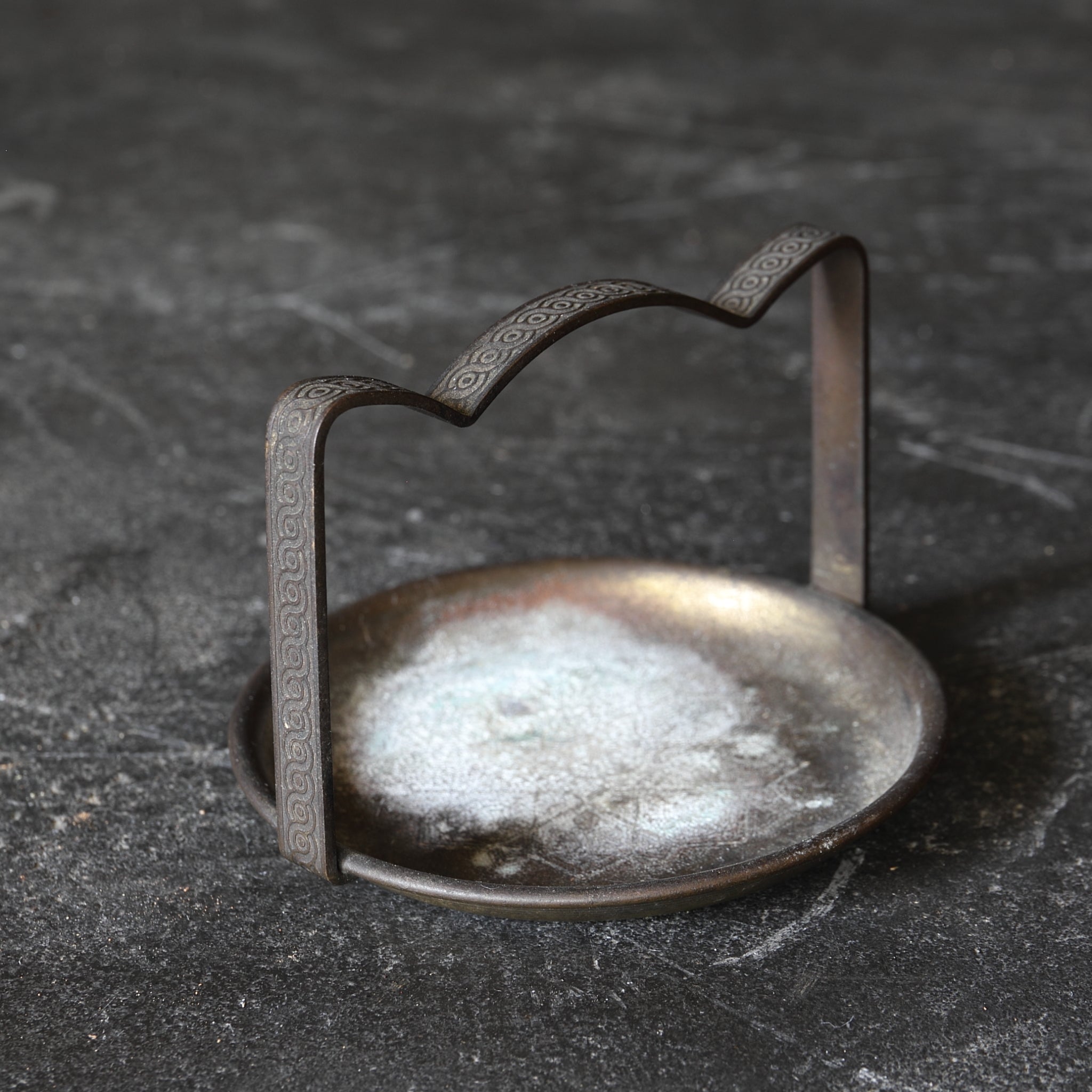 Antique Bronze Handled Tray with Hanging Drain Pan, 19th-20th century