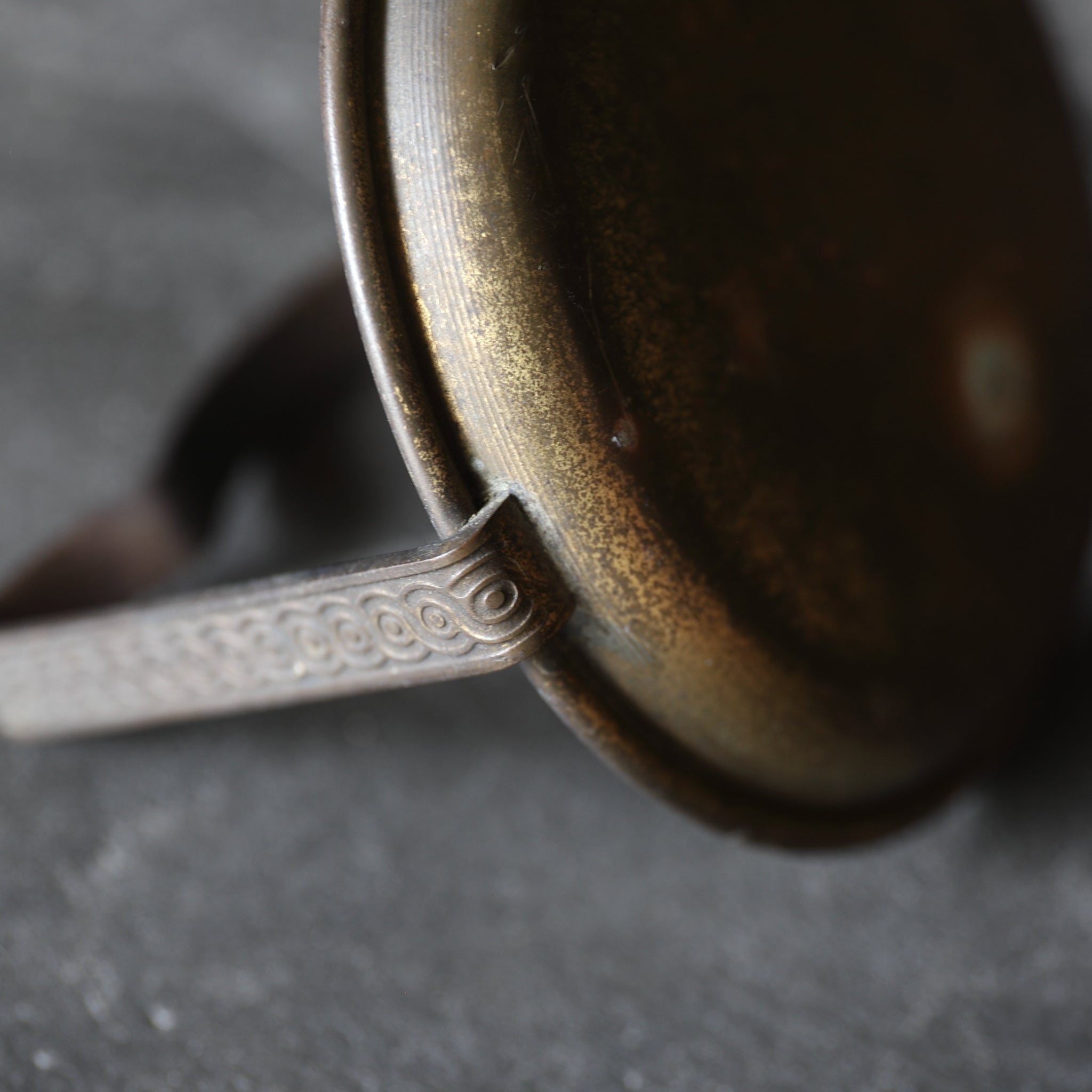 Antique Bronze Handled Tray with Hanging Drain Pan, 19th-20th century