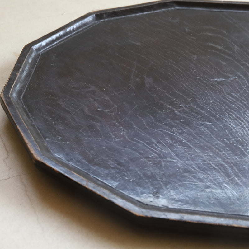 李朝十二角煎茶盘，木材味浓，李氏朝鲜时代（1392-1897年）