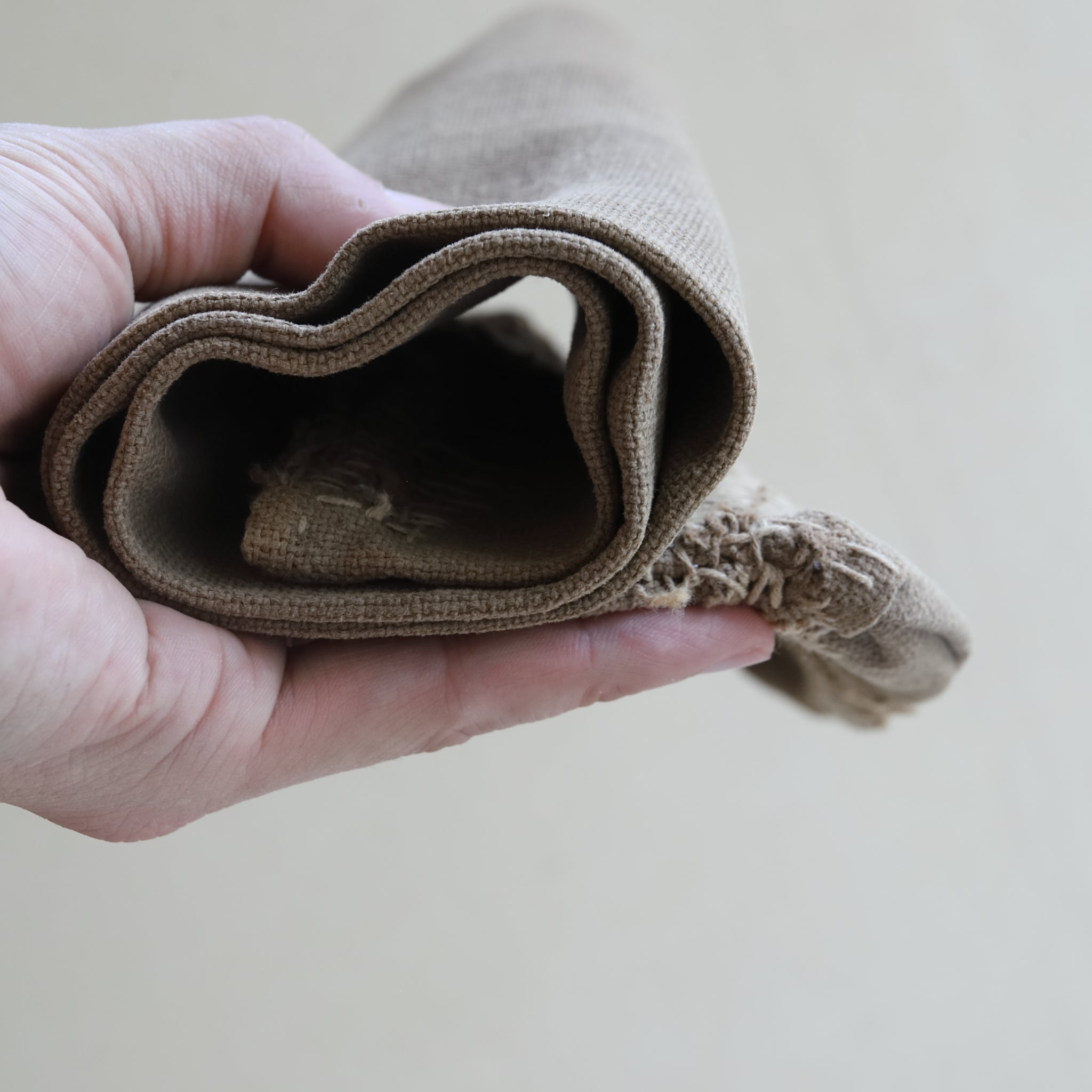 Travel Tea Cloth, BORO, Ancient Persimmon Dyed, Taisho Era (1912-1926CE)