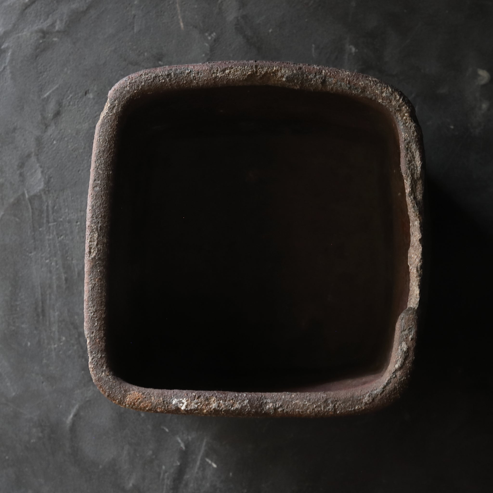 Antique Bizen Square Hibachi with Vase Hanger, Azuchi-Momoyama to Edo Period (1573-1867CE)