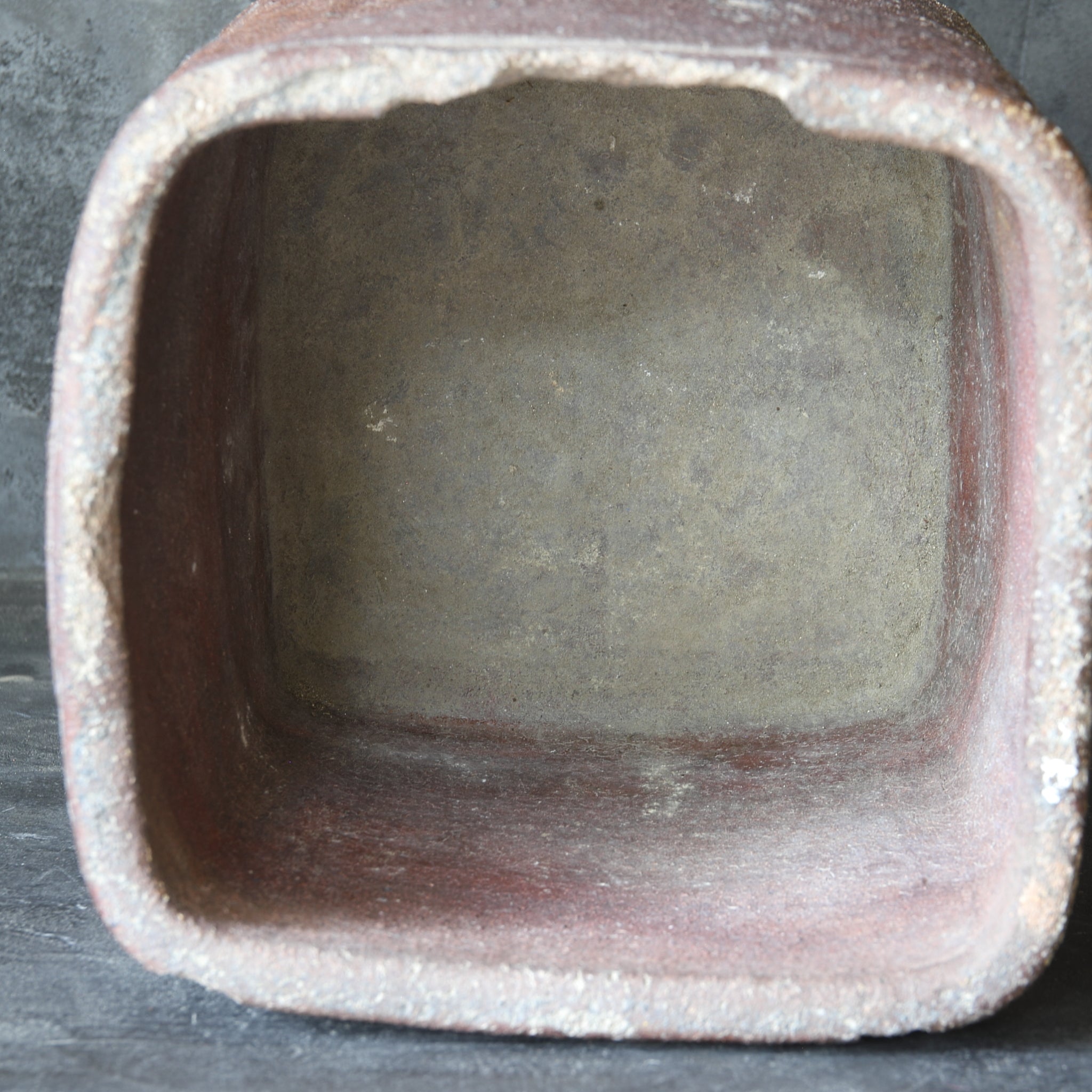 Antique Bizen Square Hibachi with Vase Hanger, Azuchi-Momoyama to Edo Period (1573-1867CE)