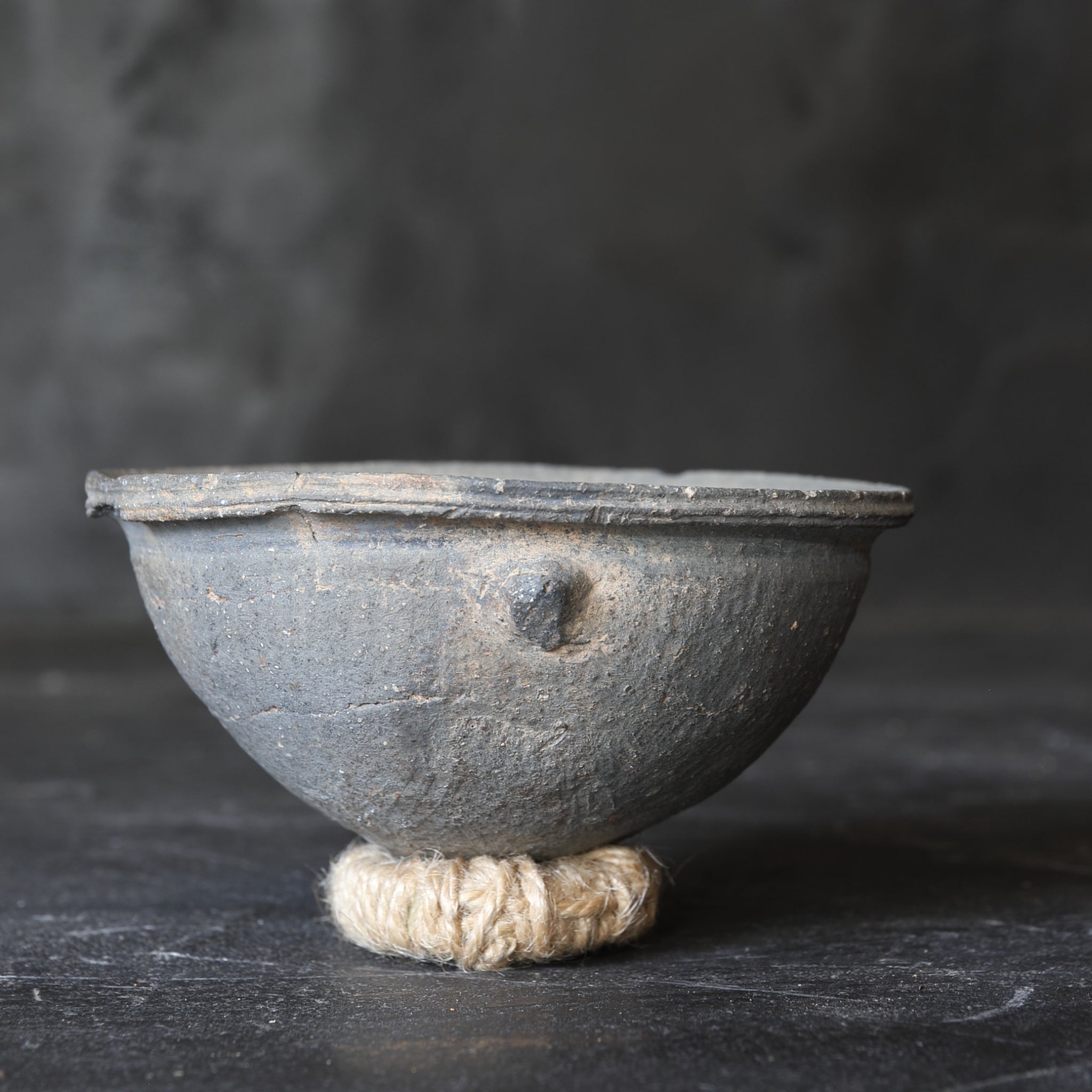 Sue Ware Double-eared Bowl with Ring Base, Nara Period (710-794CE)