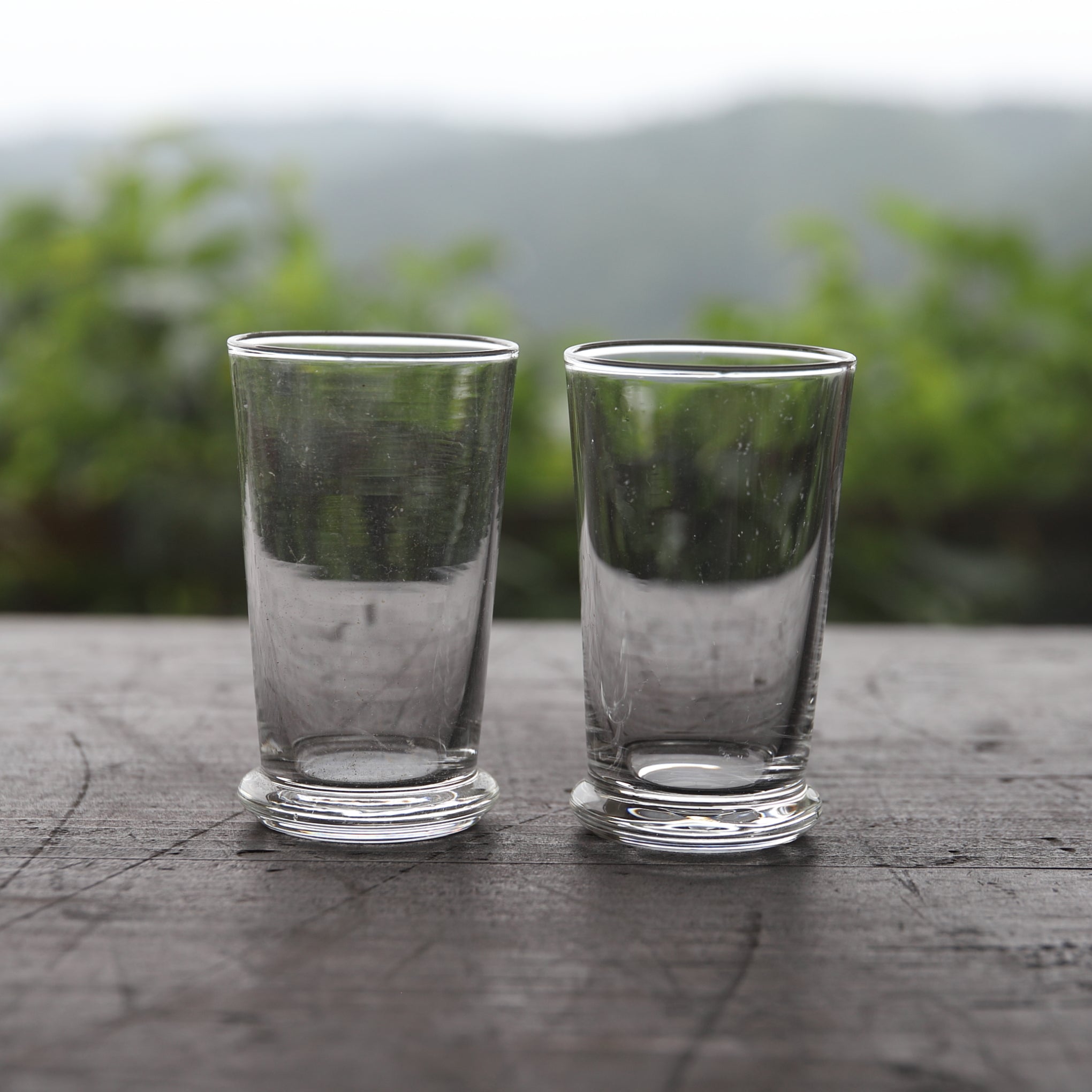 18th Century French Antique Glass Liqueur Glasses, Set of 2