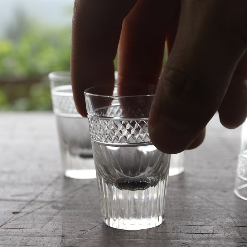 Set of 5 Glass Tea Cups with Air Bubbles, Meiji Period (1868-1912 CE)