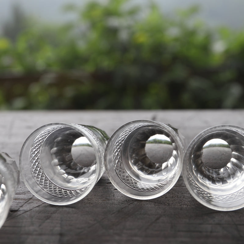Set of 5 Glass Tea Cups with Air Bubbles, Meiji Period (1868-1912 CE)