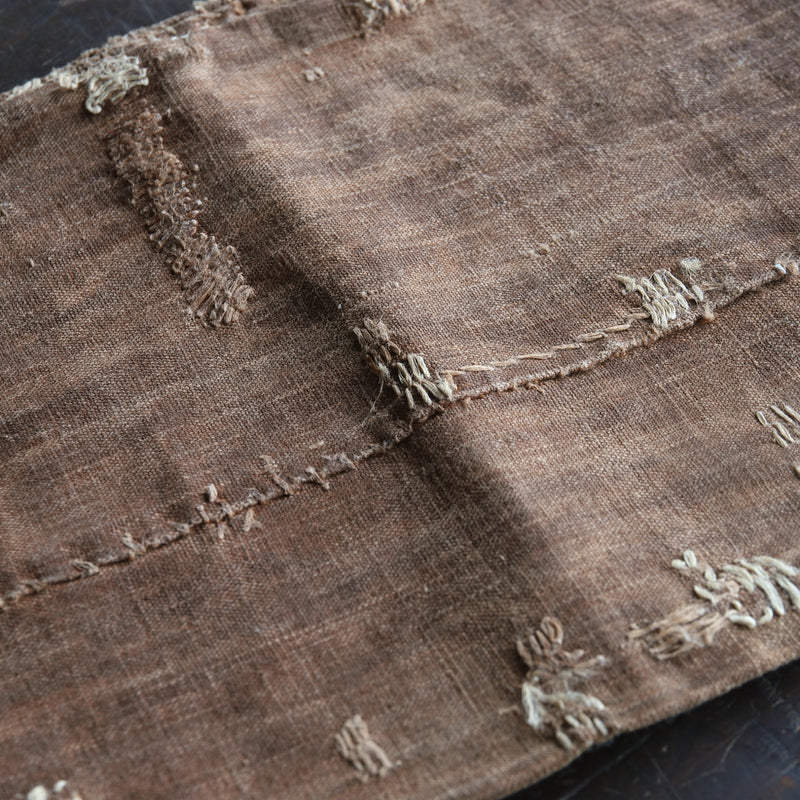 Travel Tea Cloth BORO, Ancient Persimmon Tannin, Lot 2, Meiji Period (1868-1912 CE)