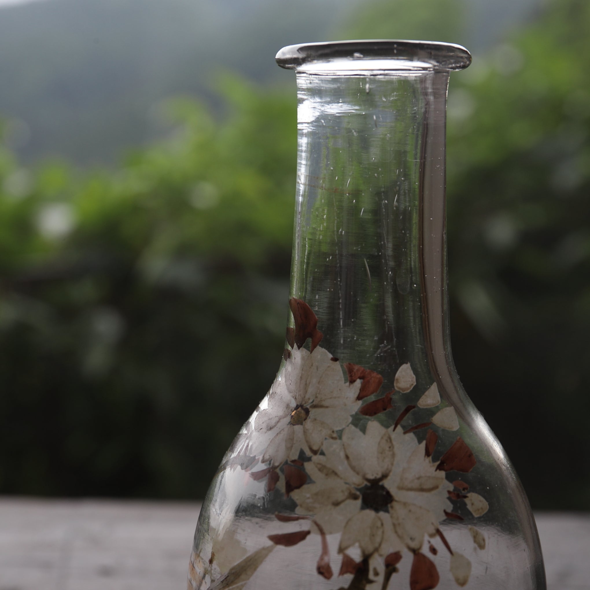 Enamel Painted Antique Glass Decanter, Taisho Period (1912-1926 CE)