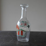 Italian Antique Enamel Painted Glass Bottle with Lid, 19th-20th Century