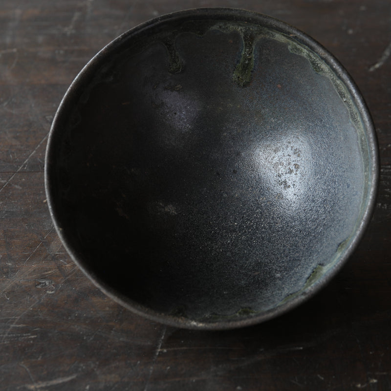 Iron-glazed Tenmoku Tea Bowl Excavated from the Sea