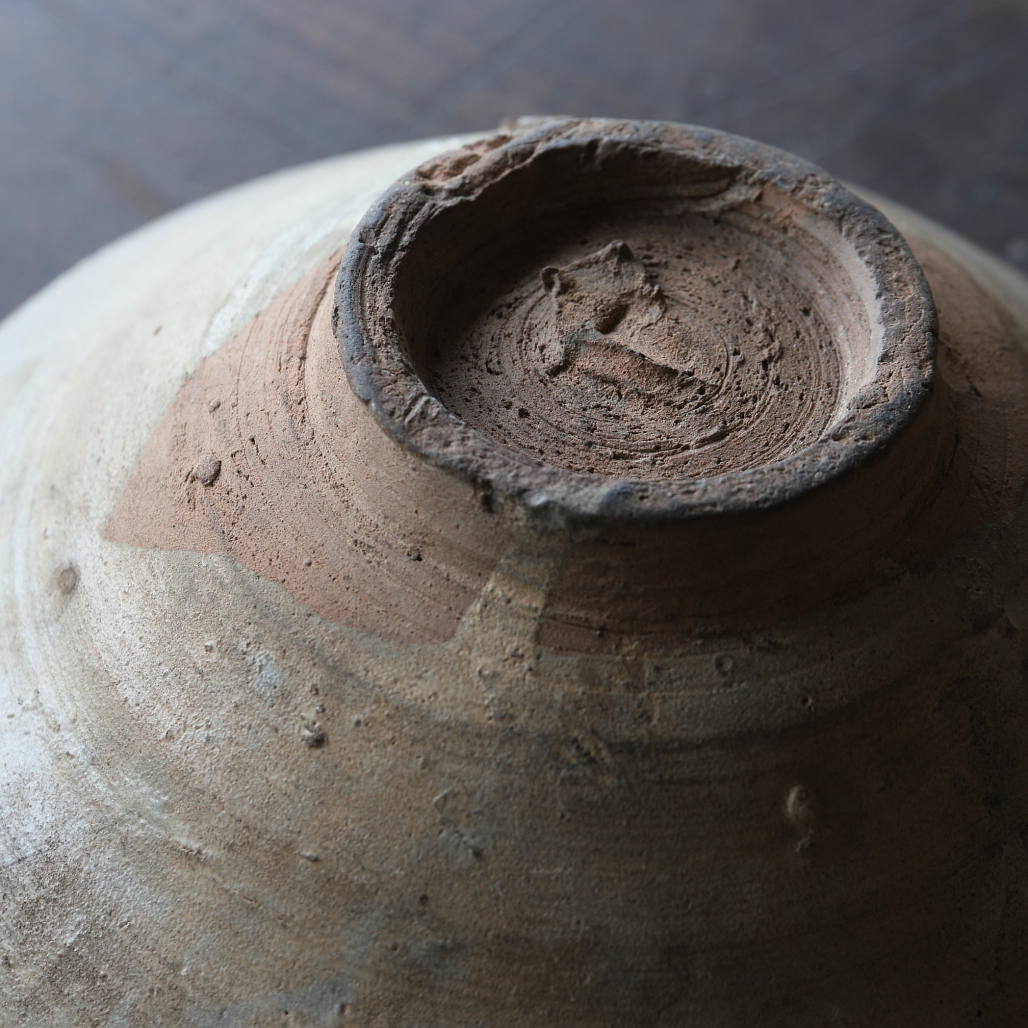 Goryeo Celadon Tea Bowl with Excavation Marks from the Goryeo Dynasty (918-1392CE)