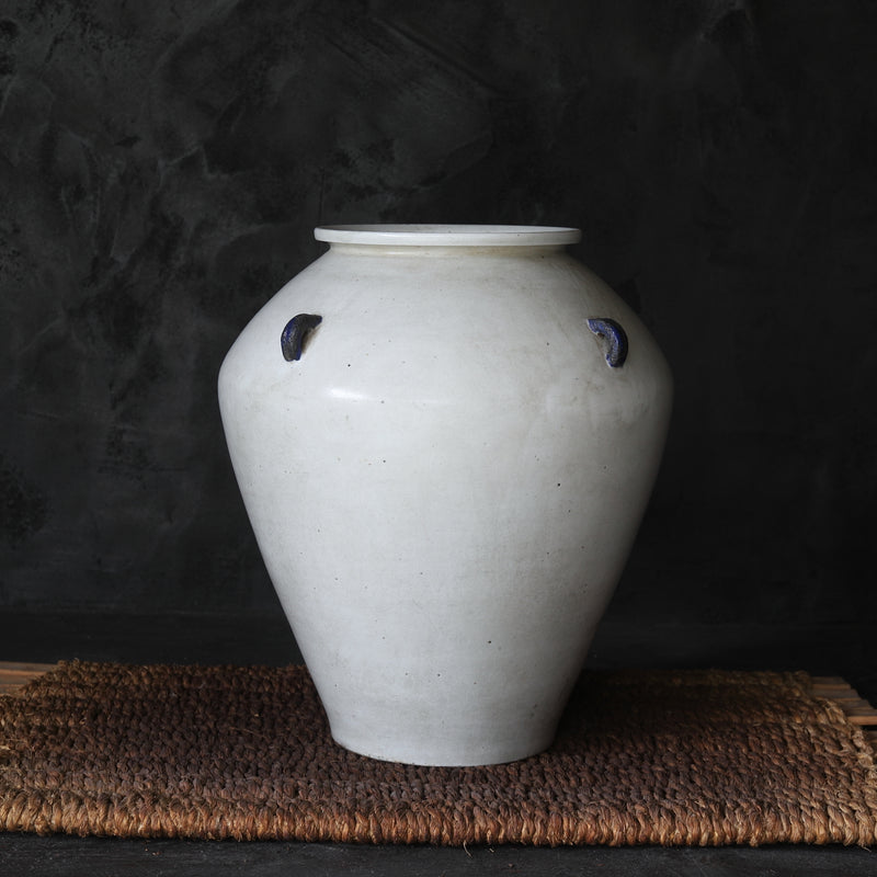 White Porcelain Celadon Glaze Four-Handled Jar, Joseon Dynasty (1392-1897CE)