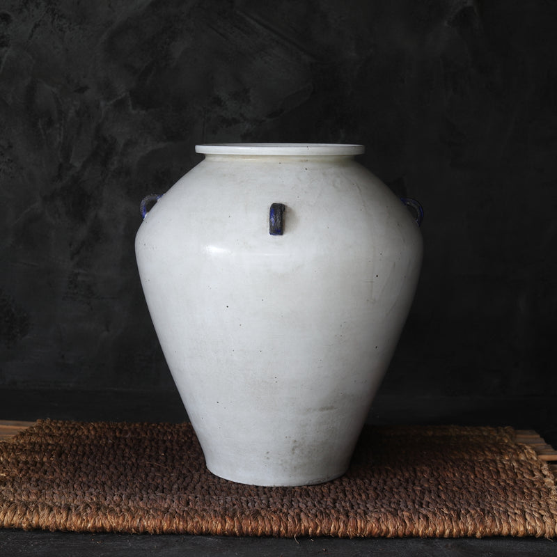 White Porcelain Celadon Glaze Four-Handled Jar, Joseon Dynasty (1392-1897CE)