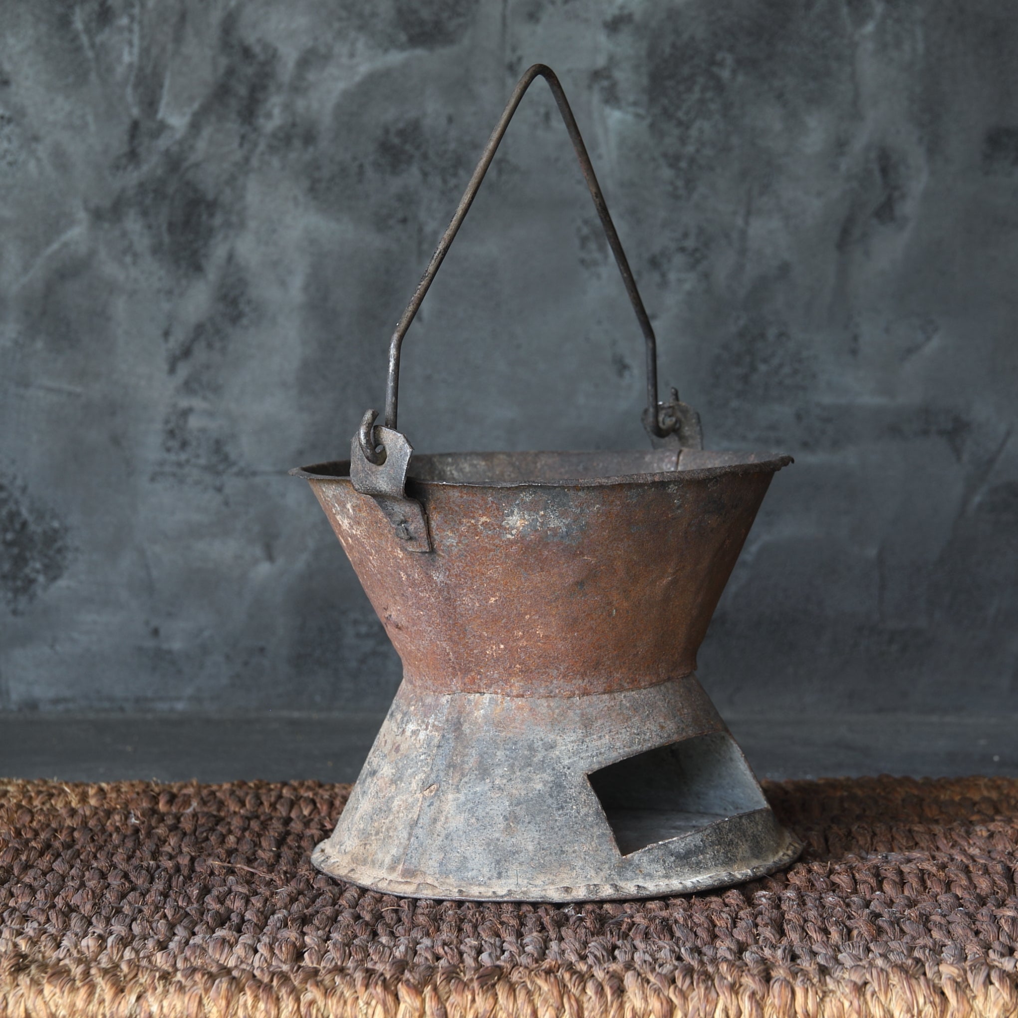 Antique West African Outdoor Tea Ceremony Cooling Stove, Made of Vintage Tin, 16th-19th Century