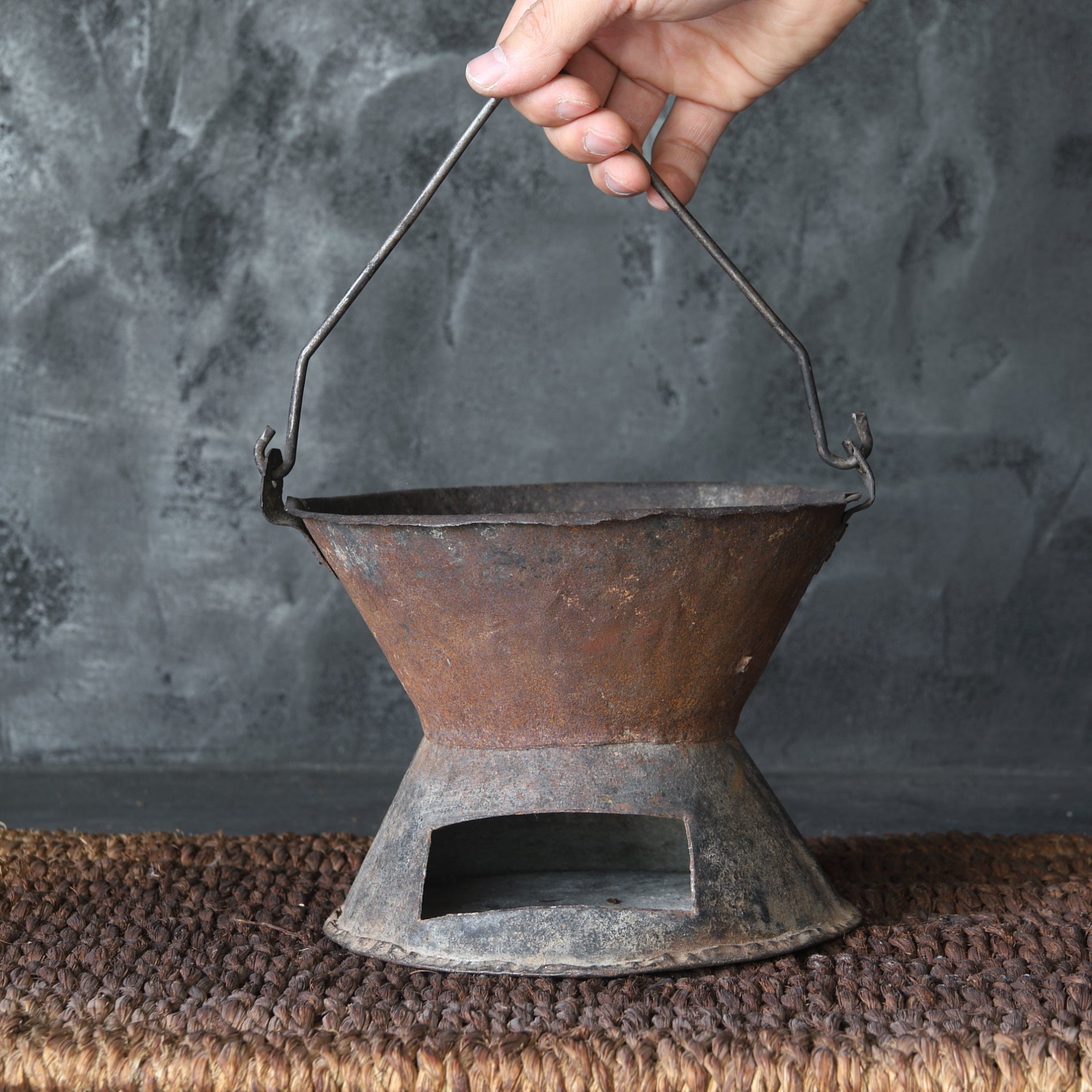 Antique West African Outdoor Tea Ceremony Cooling Stove, Made of Vintage Tin, 16th-19th Century