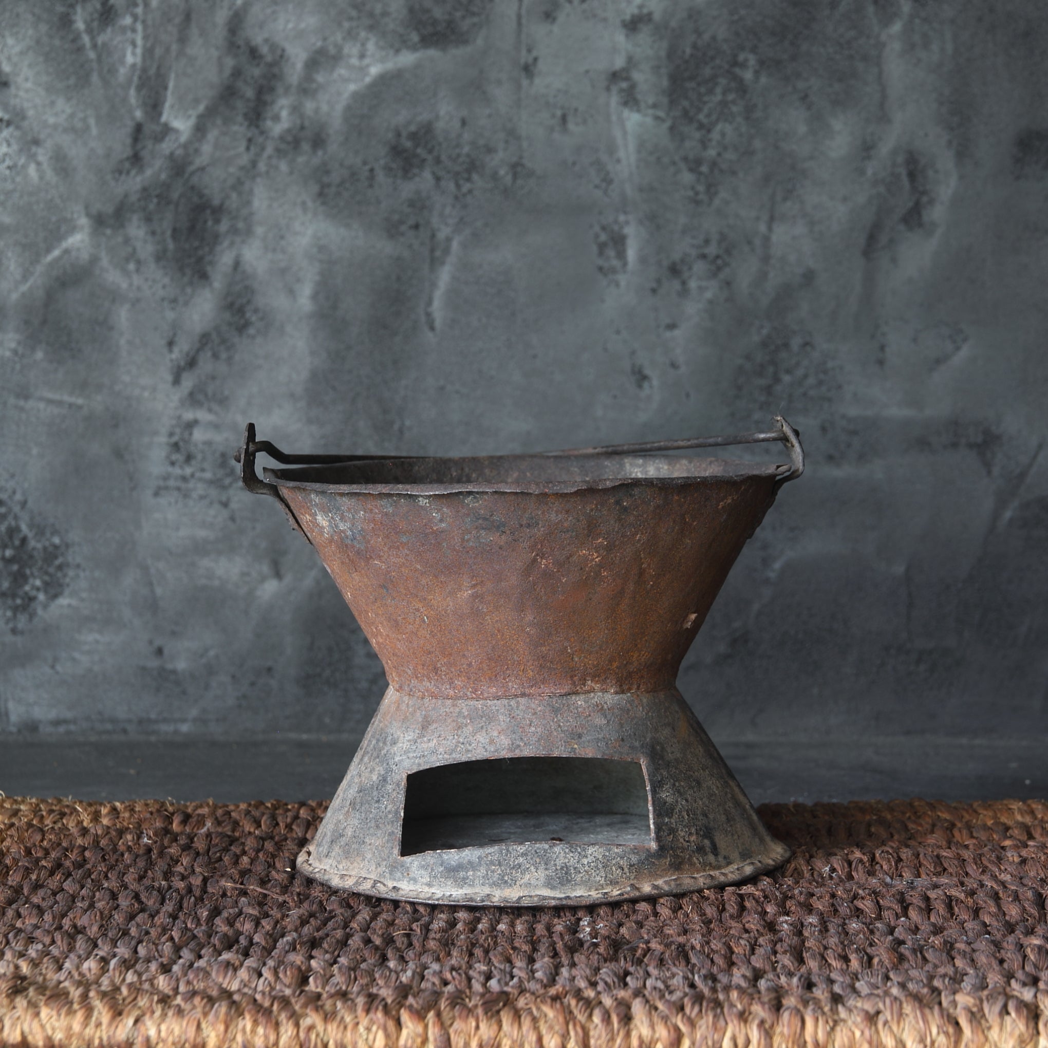 Antique West African Outdoor Tea Ceremony Cooling Stove, Made of Vintage Tin, 16th-19th Century