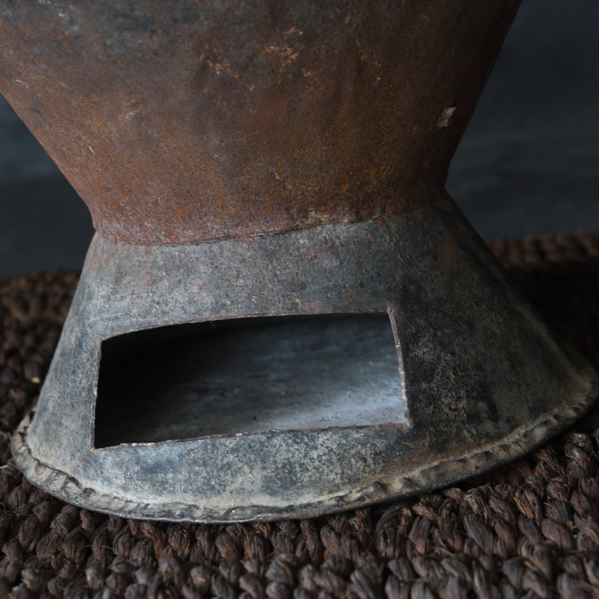 Antique West African Outdoor Tea Ceremony Cooling Stove, Made of Vintage Tin, 16th-19th Century