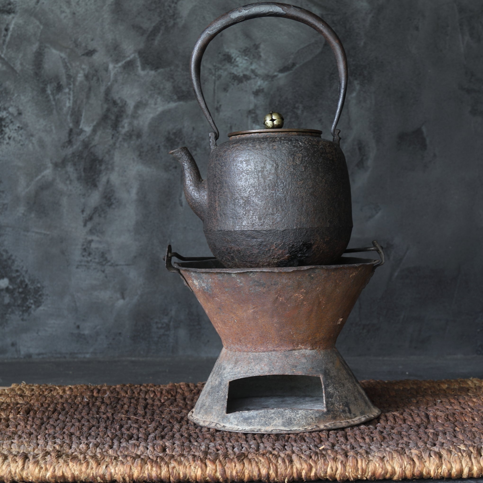 Antique West African Outdoor Tea Ceremony Cooling Stove, Made of Vintage Tin, 16th-19th Century