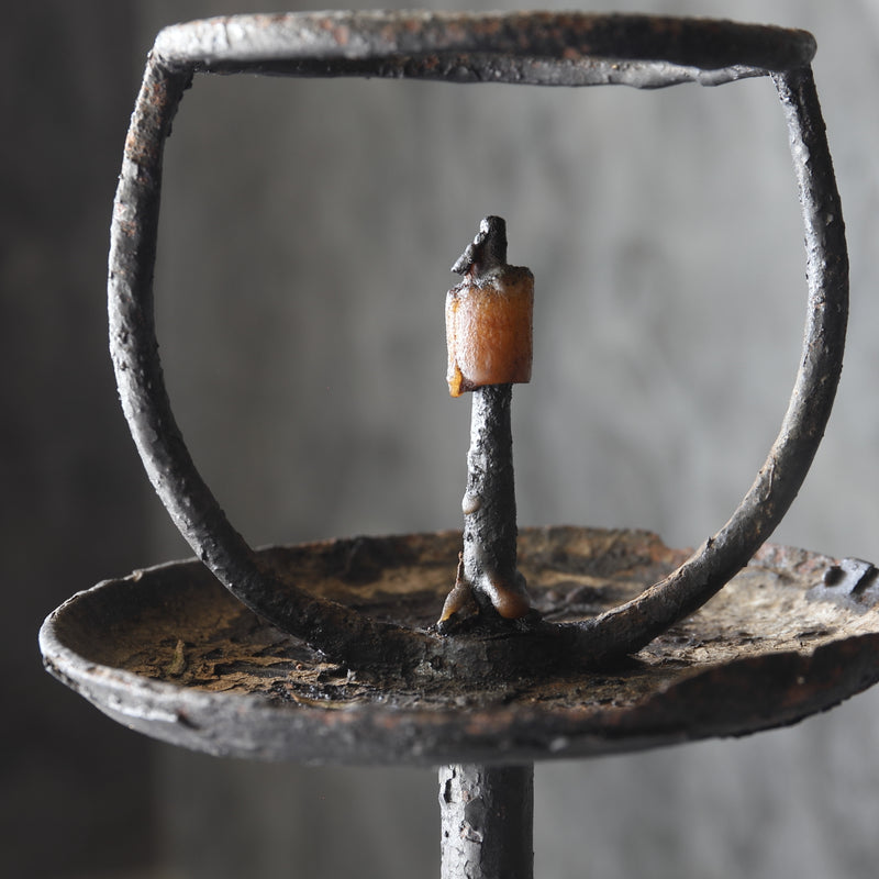Antique Iron Candle Holder, Edo Period (1603-1867CE)