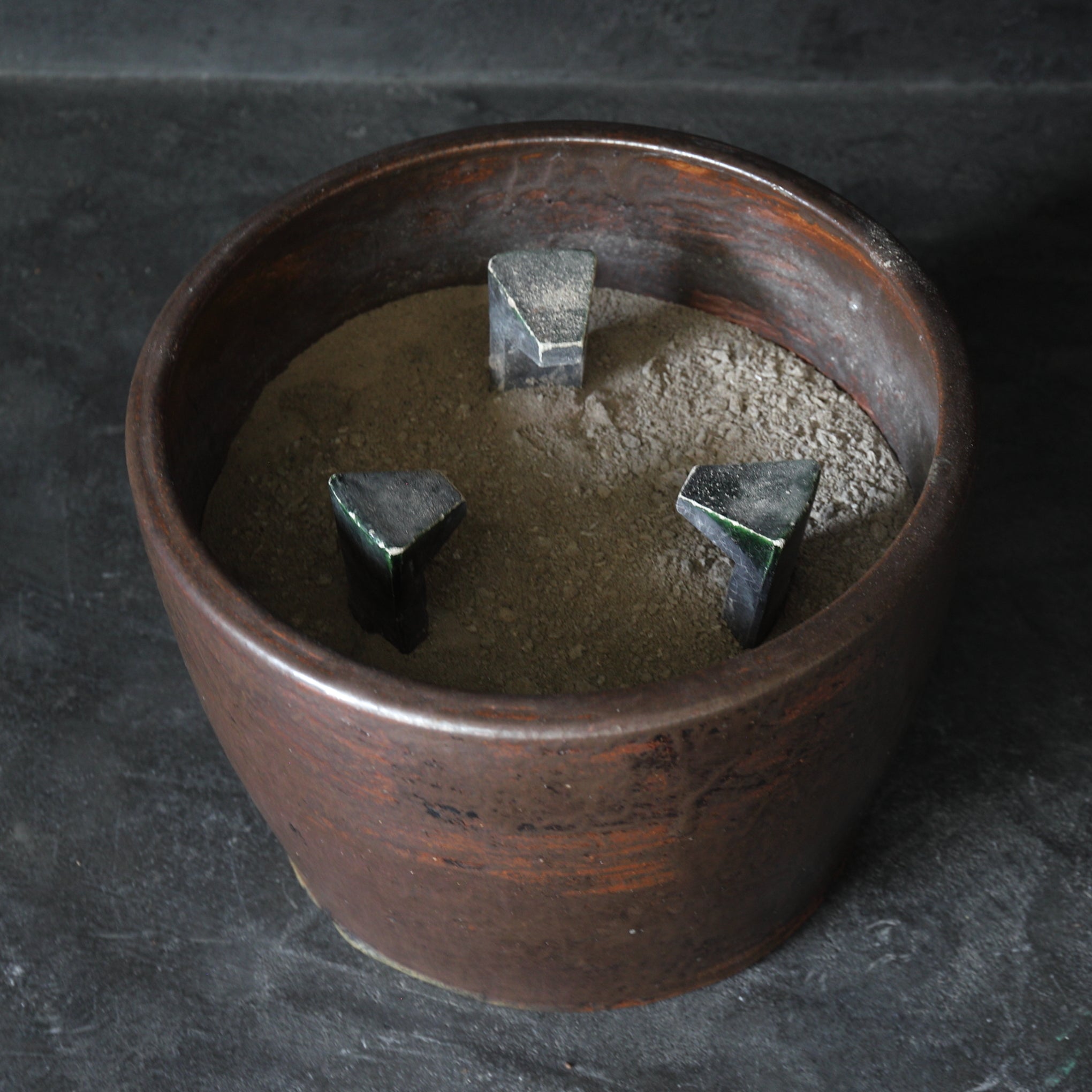 Third Generation Miura Takesen Bamboo Fountain Set with Hiban, Fire Tongs, and Wooden Box, Taisho Era (1912-1926CE)