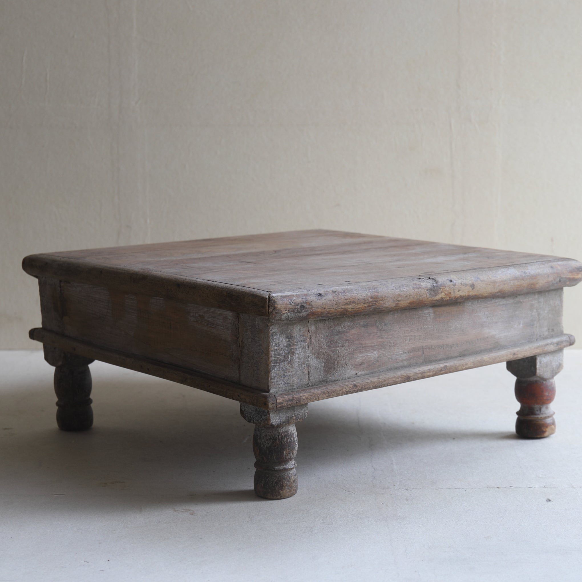 Antique Indian Tea Table with Old Wood, 16th-19th Century