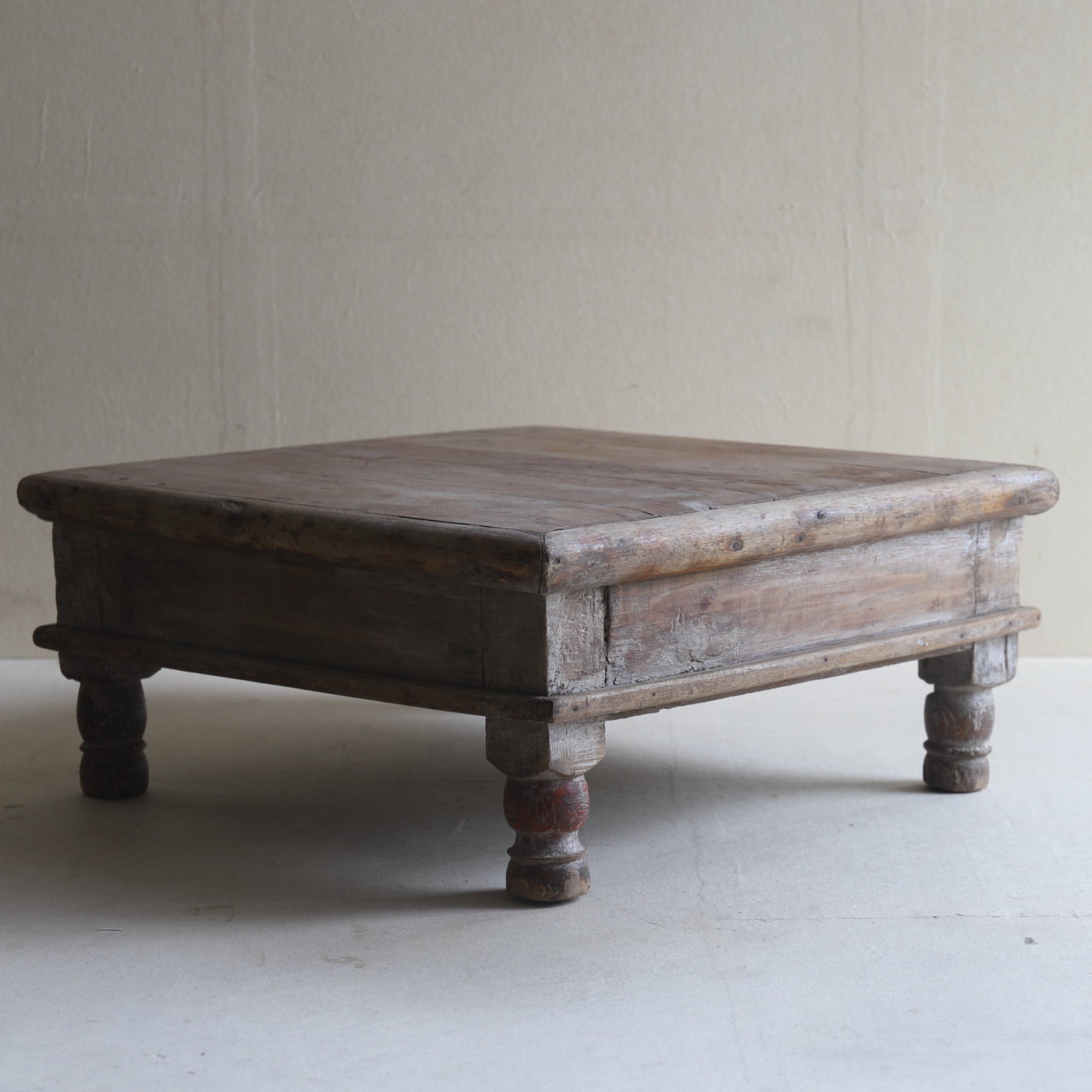 Antique Indian Tea Table with Old Wood, 16th-19th Century