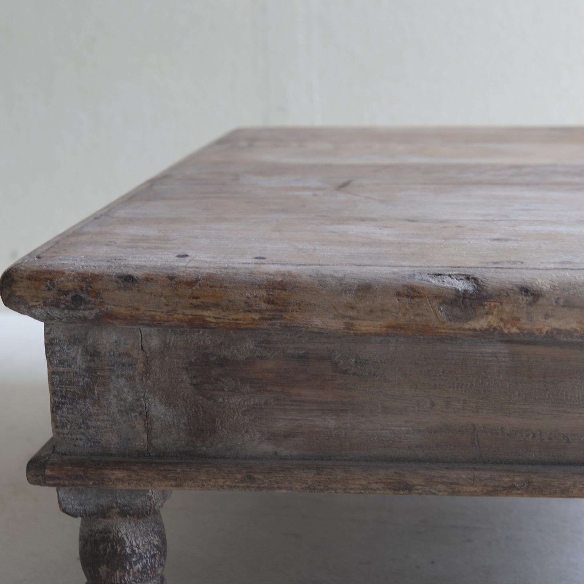 Antique Indian Tea Table with Old Wood, 16th-19th Century