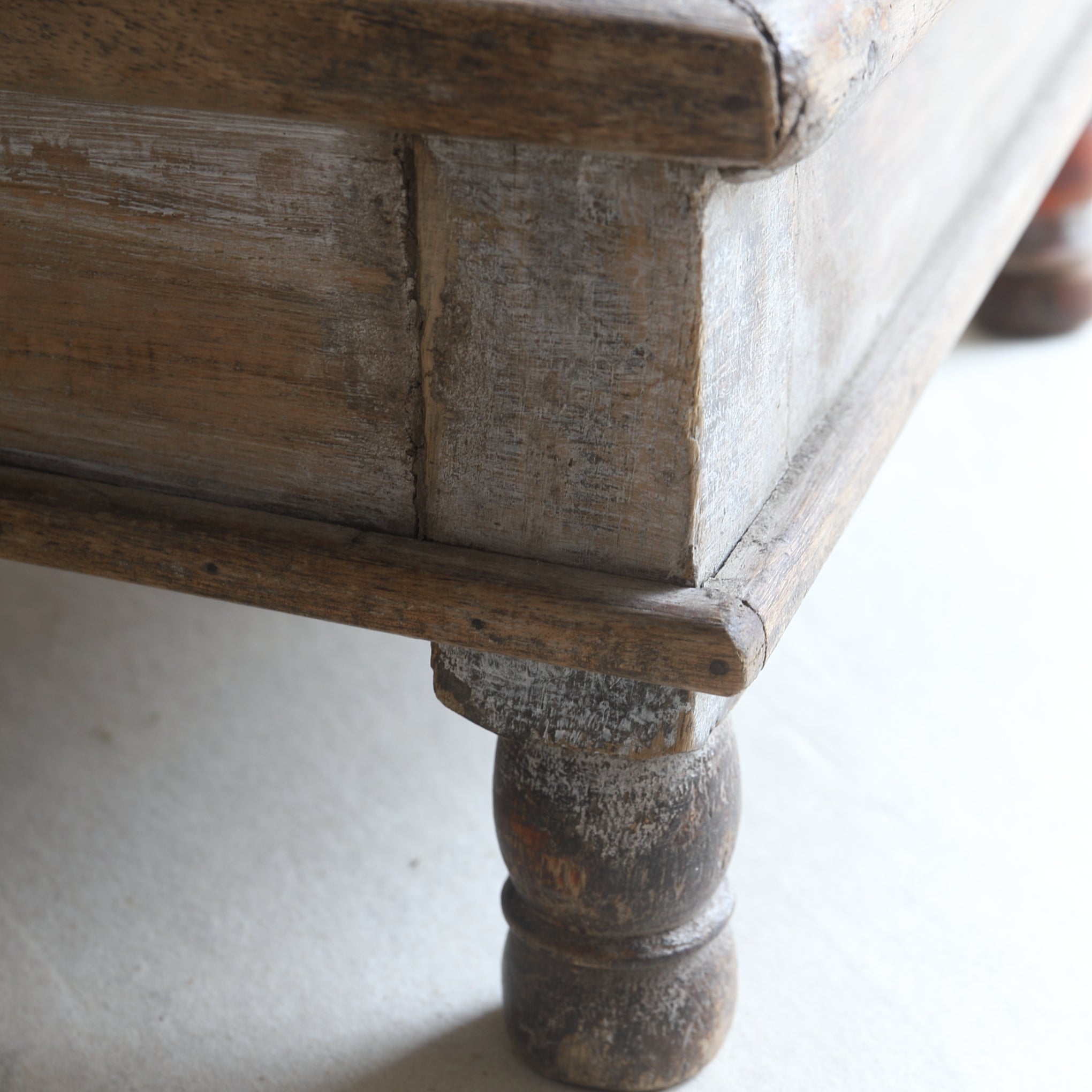 Antique Indian Tea Table with Old Wood, 16th-19th Century