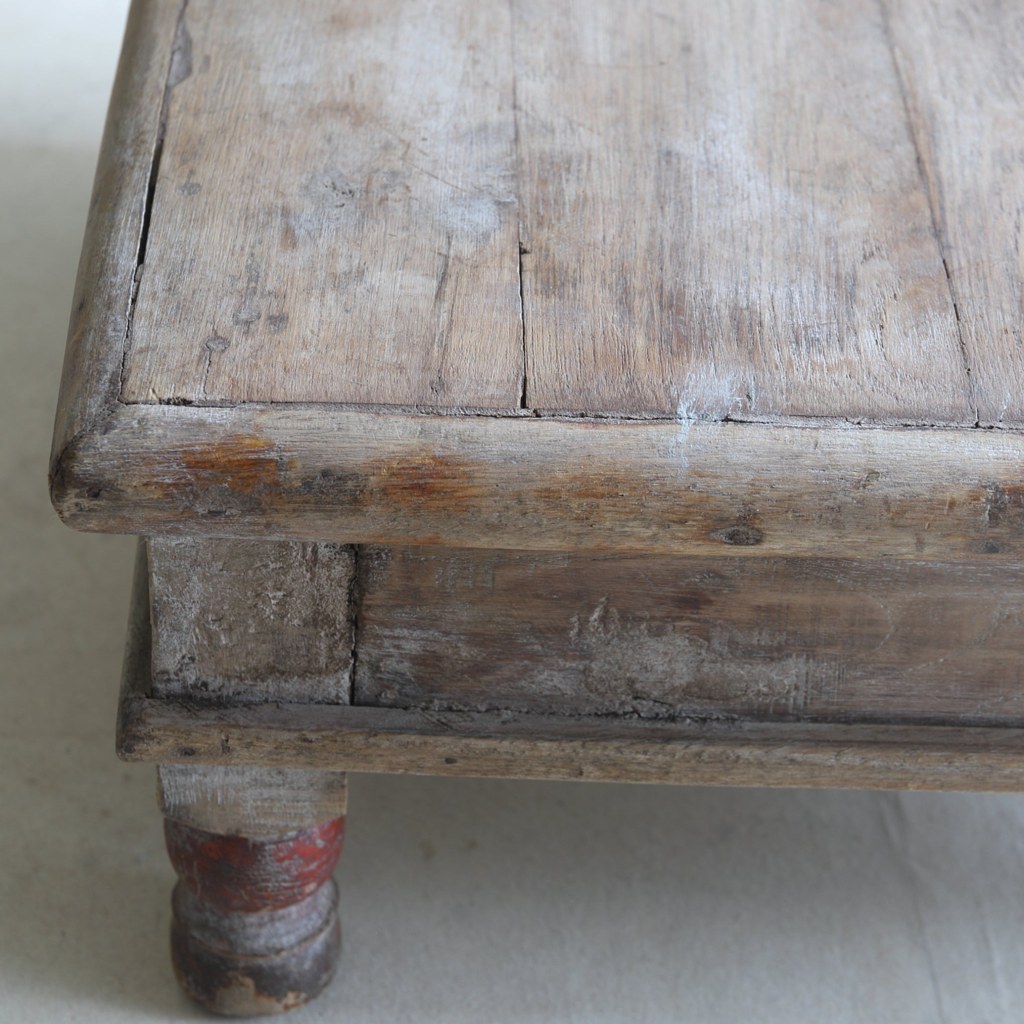 Antique Indian Tea Table with Old Wood, 16th-19th Century