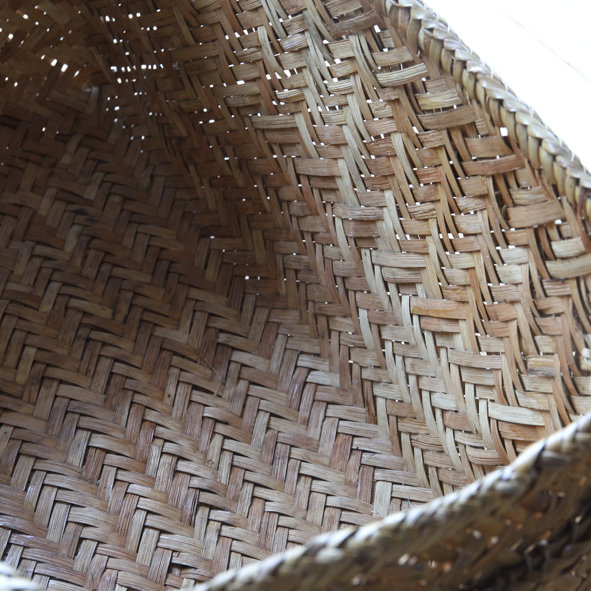 Antique Bamboo Woven Outdoor Tea Basket, Taisho Era (1912-1926CE)