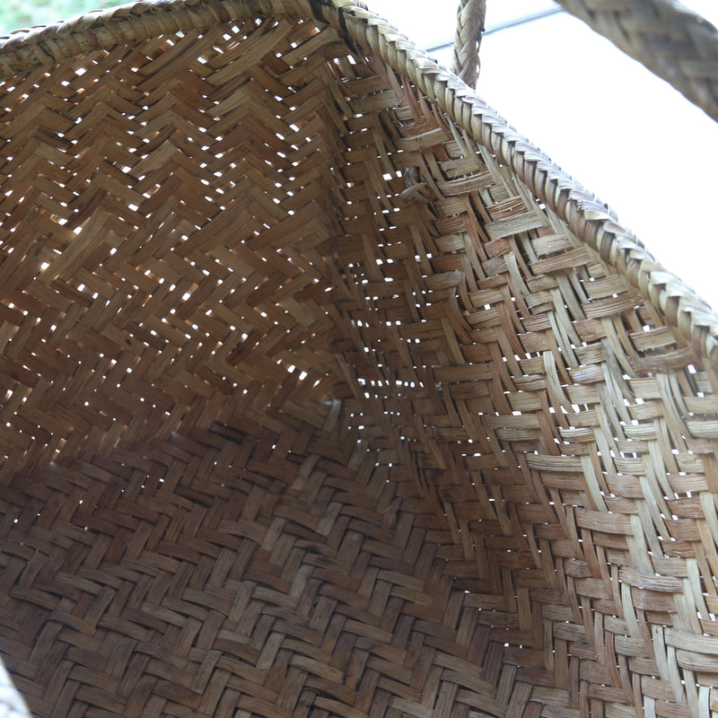 Antique Bamboo Woven Outdoor Tea Basket, Taisho Era (1912-1926CE)