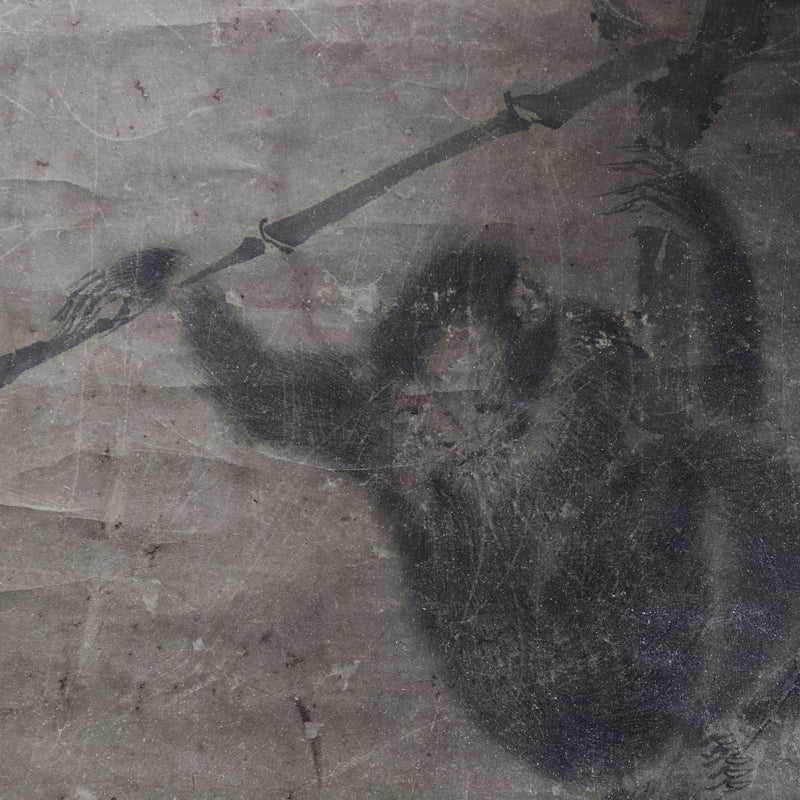 Japanese Antique Ink Painting Bamboo And Monkey Azuchimomoyama-Edo/1573-1867CE