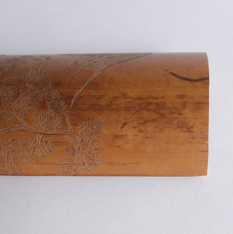 Landscape Designed Old Bamboo Tea-Leaf Scoop