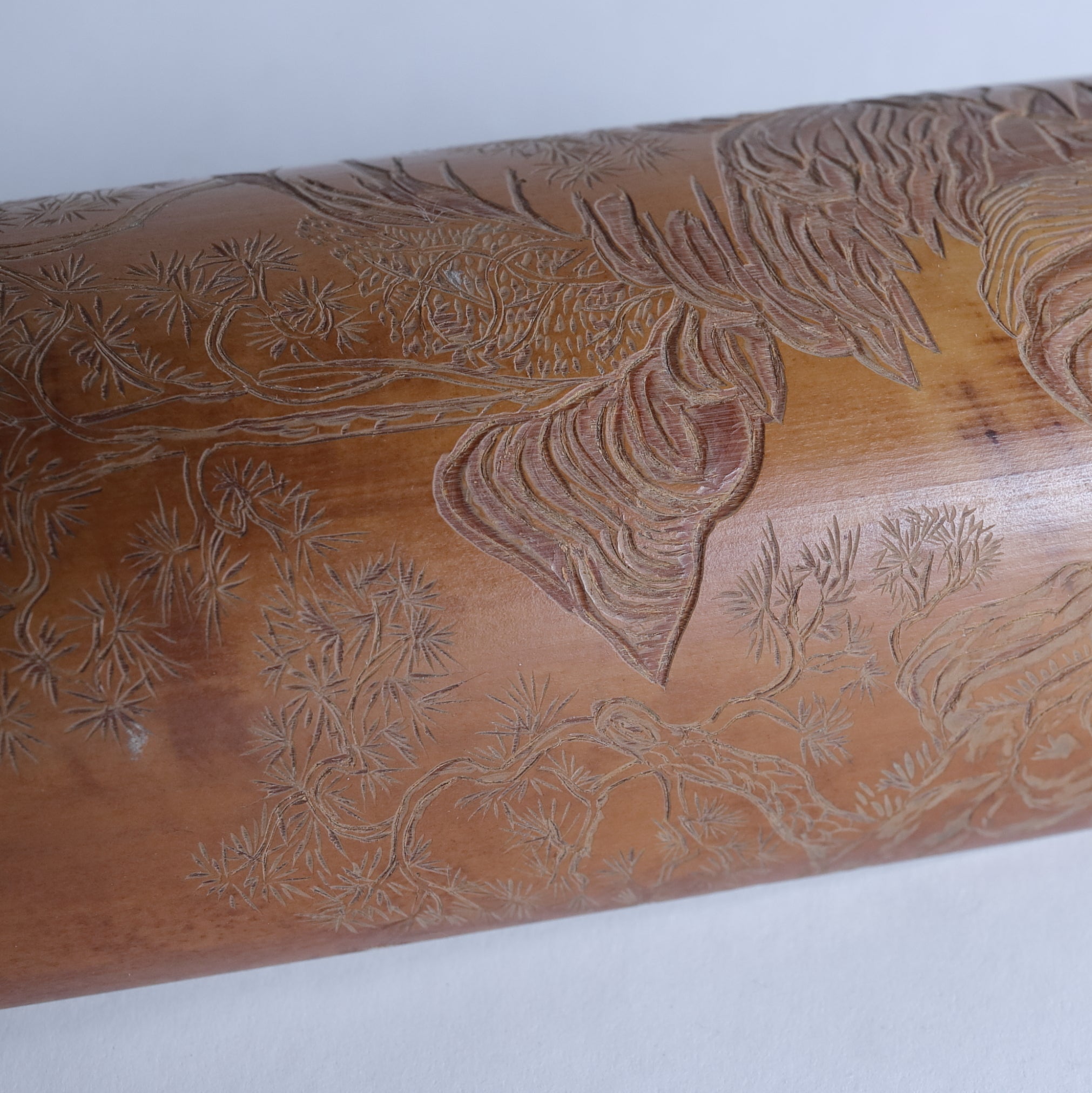 Landscape Designed Old Bamboo Tea-Leaf Scoop