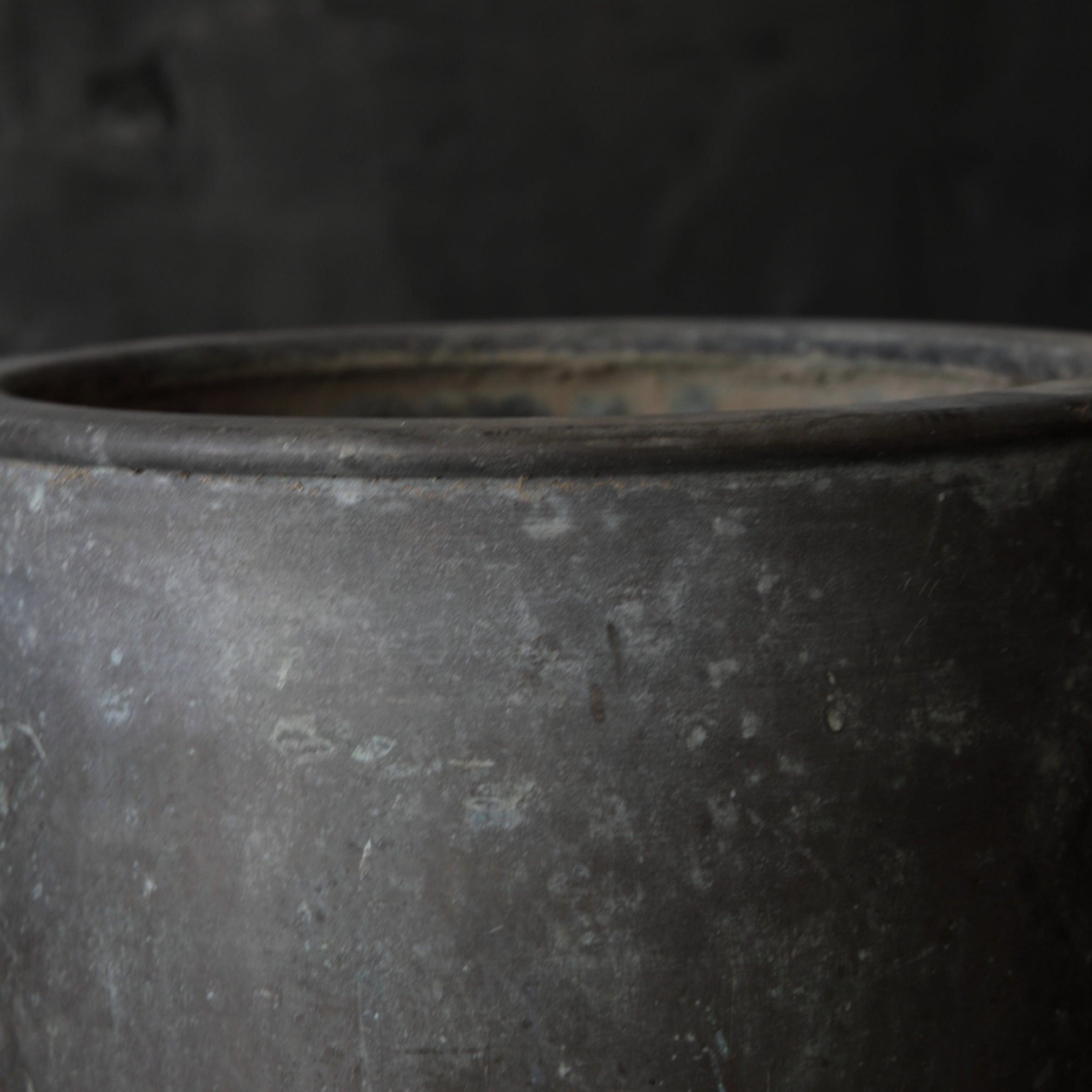 Antique copper kettle brazier