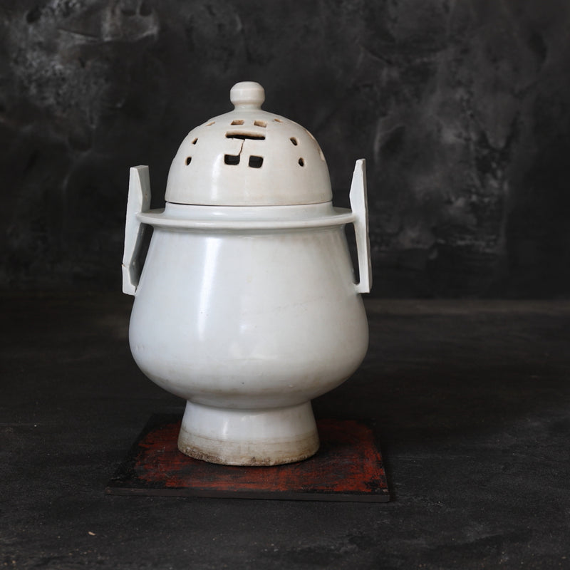 Korean Antique white porcelain incense burner Joseon Dynasty/1392-1897CE