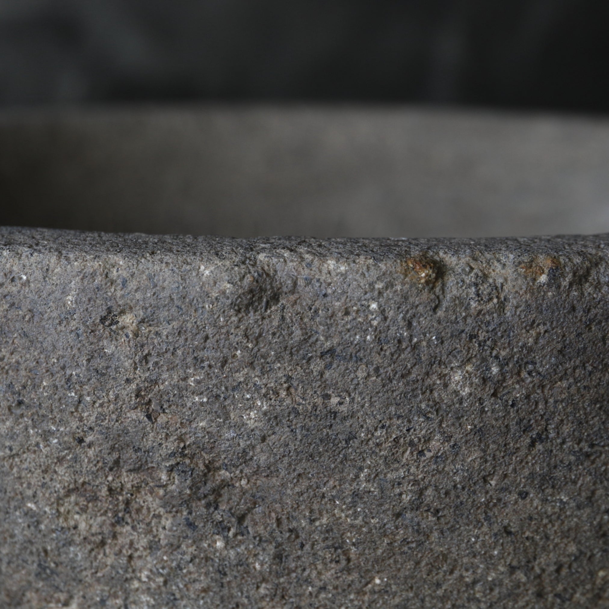 Old stone mortar with handle