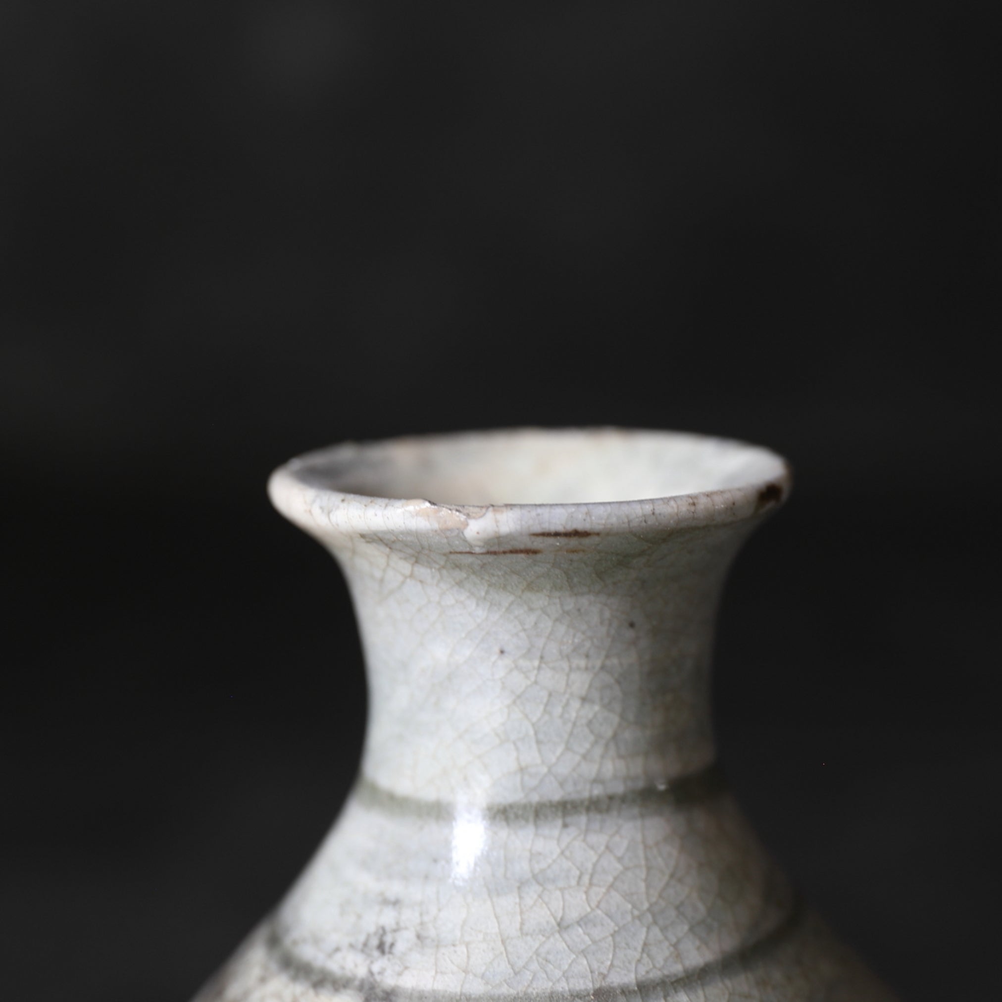 李朝 粉青沙器 鉄絵 草花文瓶 李氏朝鮮時代/1392-1897CE