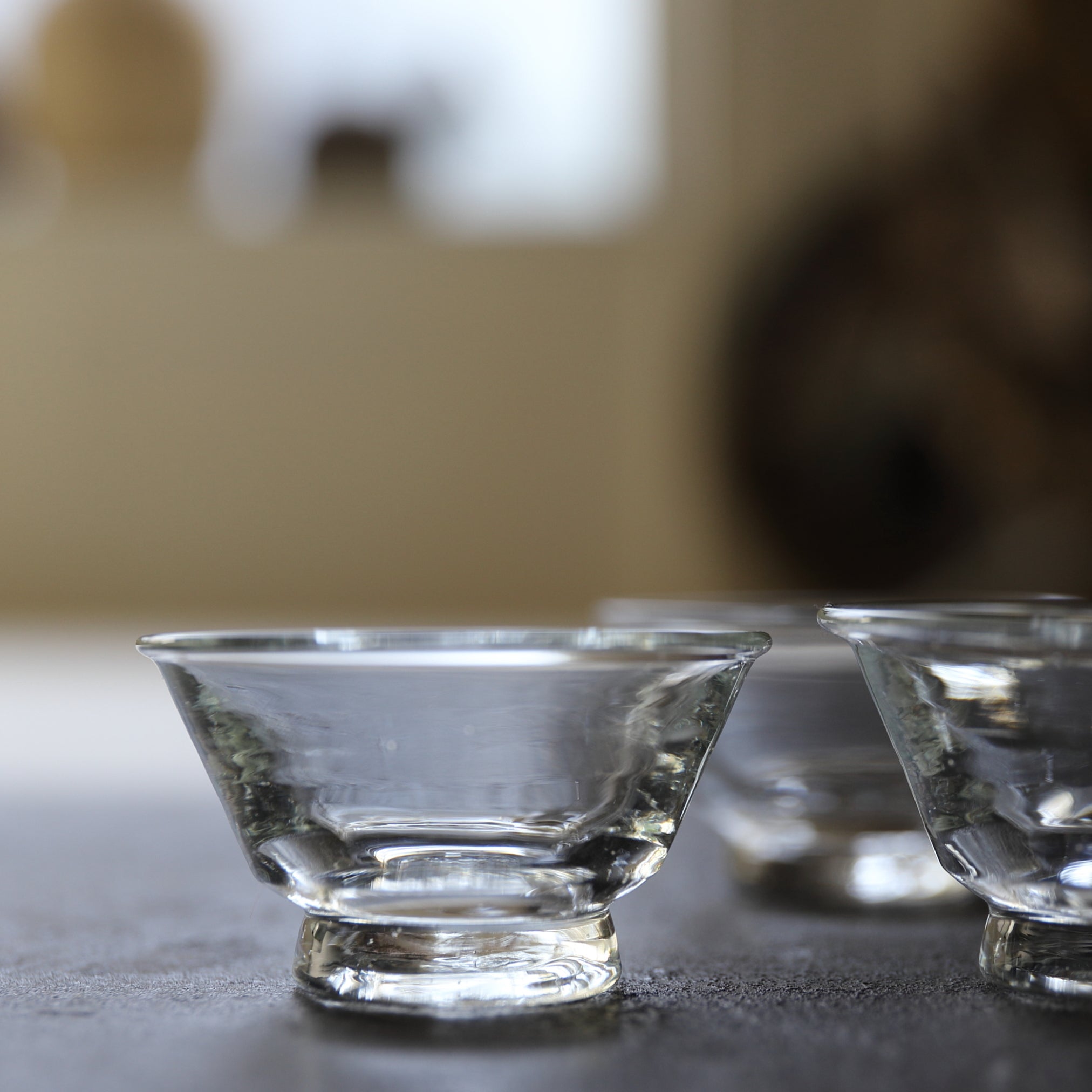 Old Glass Sencha Cup 5 pieces Taisho/1912-1926CE