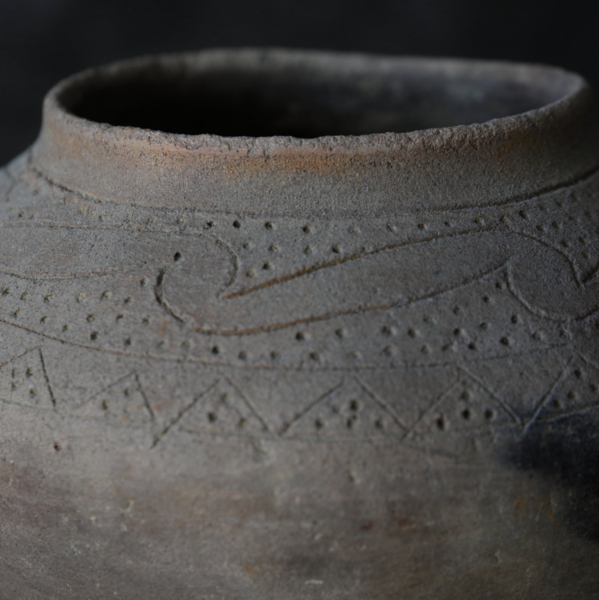 Ban Chiang Pottery with line engraved before the 3rd century