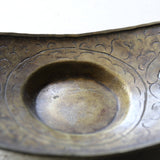Antique bronze teacupopenwork bat design and line engraving5 sets