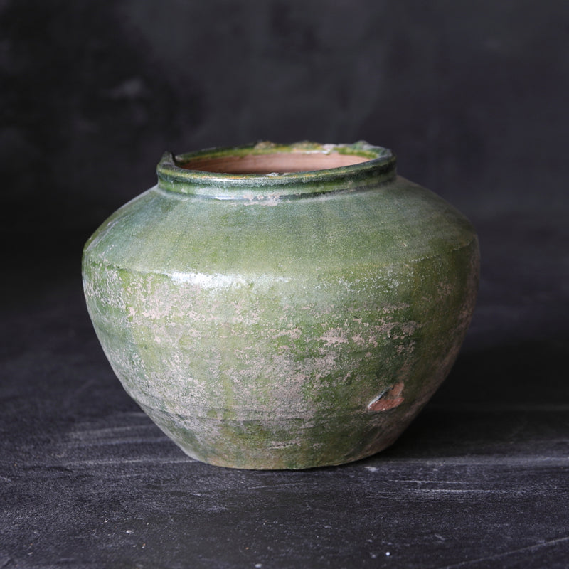 Silvered green glaze jar Han Dynasty/206BCE-220CE