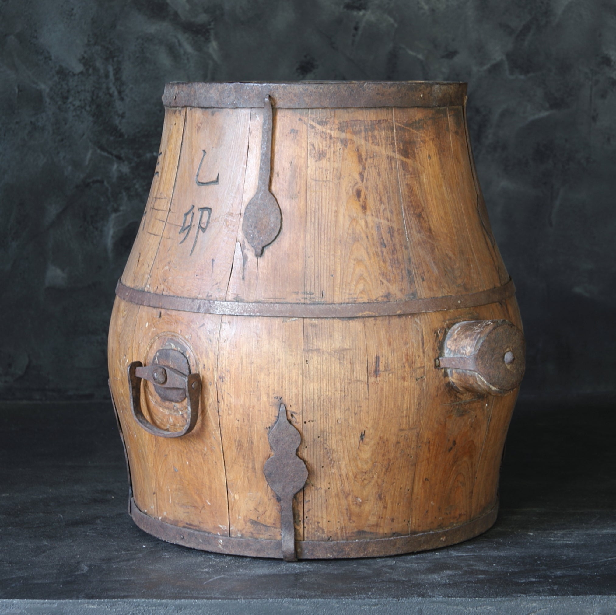 Korean Antique Grain Bucket with Handle Joseon Dynasty/1392-1897CE