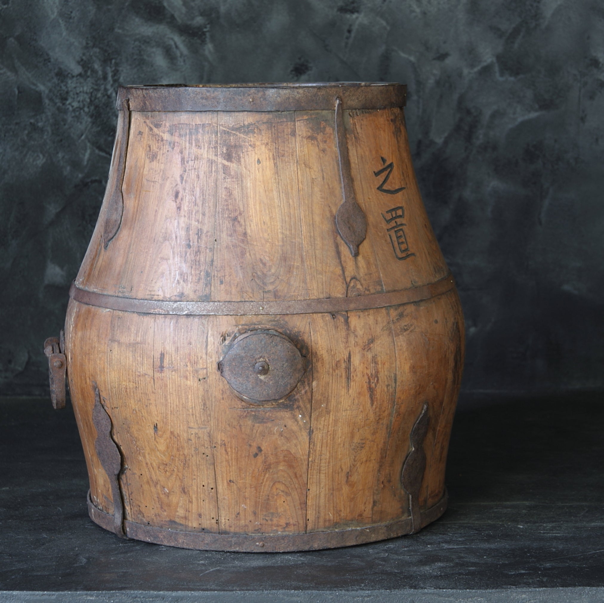 Korean Antique Grain Bucket with Handle Joseon Dynasty/1392-1897CE