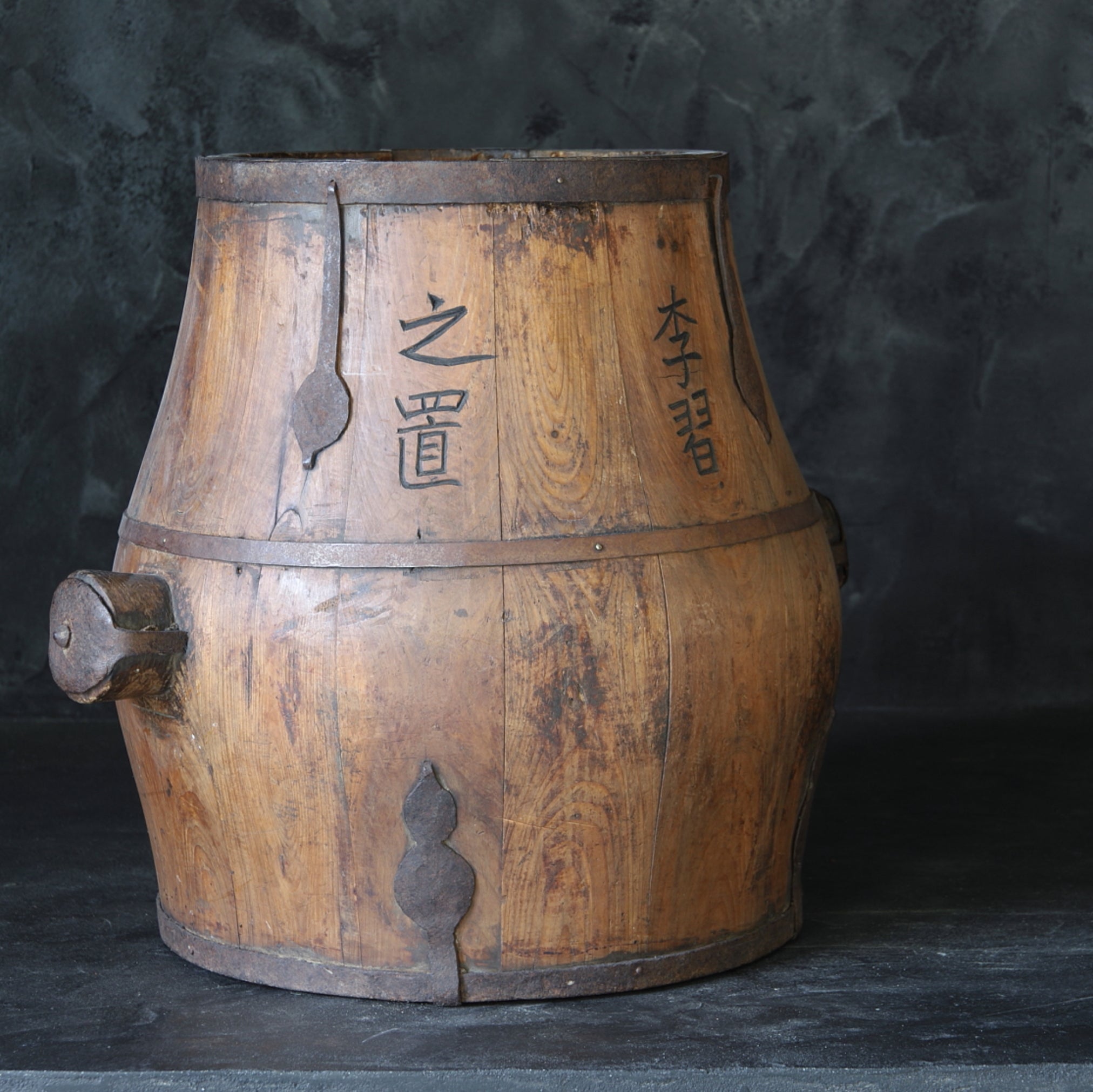 Korean Antique Grain Bucket with Handle Joseon Dynasty/1392-1897CE