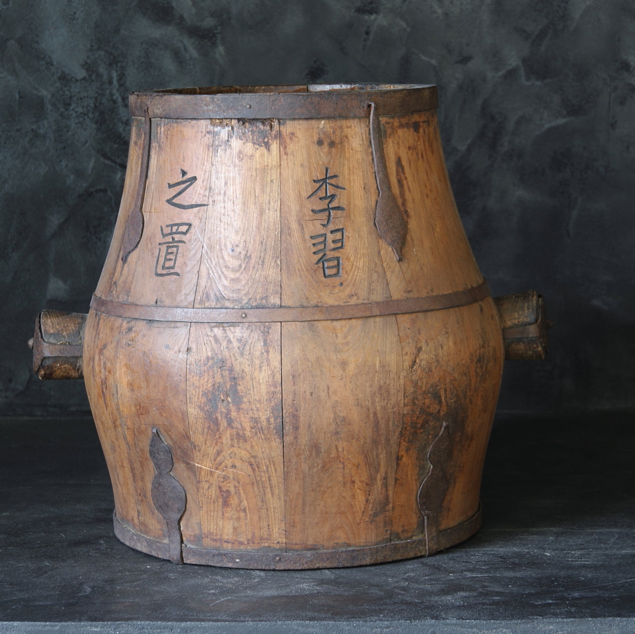 Korean Antique Grain Bucket with Handle Joseon Dynasty/1392-1897CE